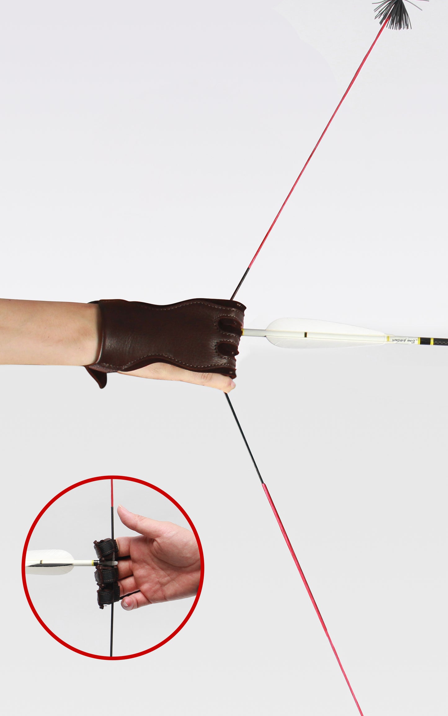 Bosen Pure Deerskin 3-Finger Archery Glove | S/M/L Sizes | Adjustable Velcro | Reinforced Anti-Slip Tips | Traditional Recurve Compound Longbow