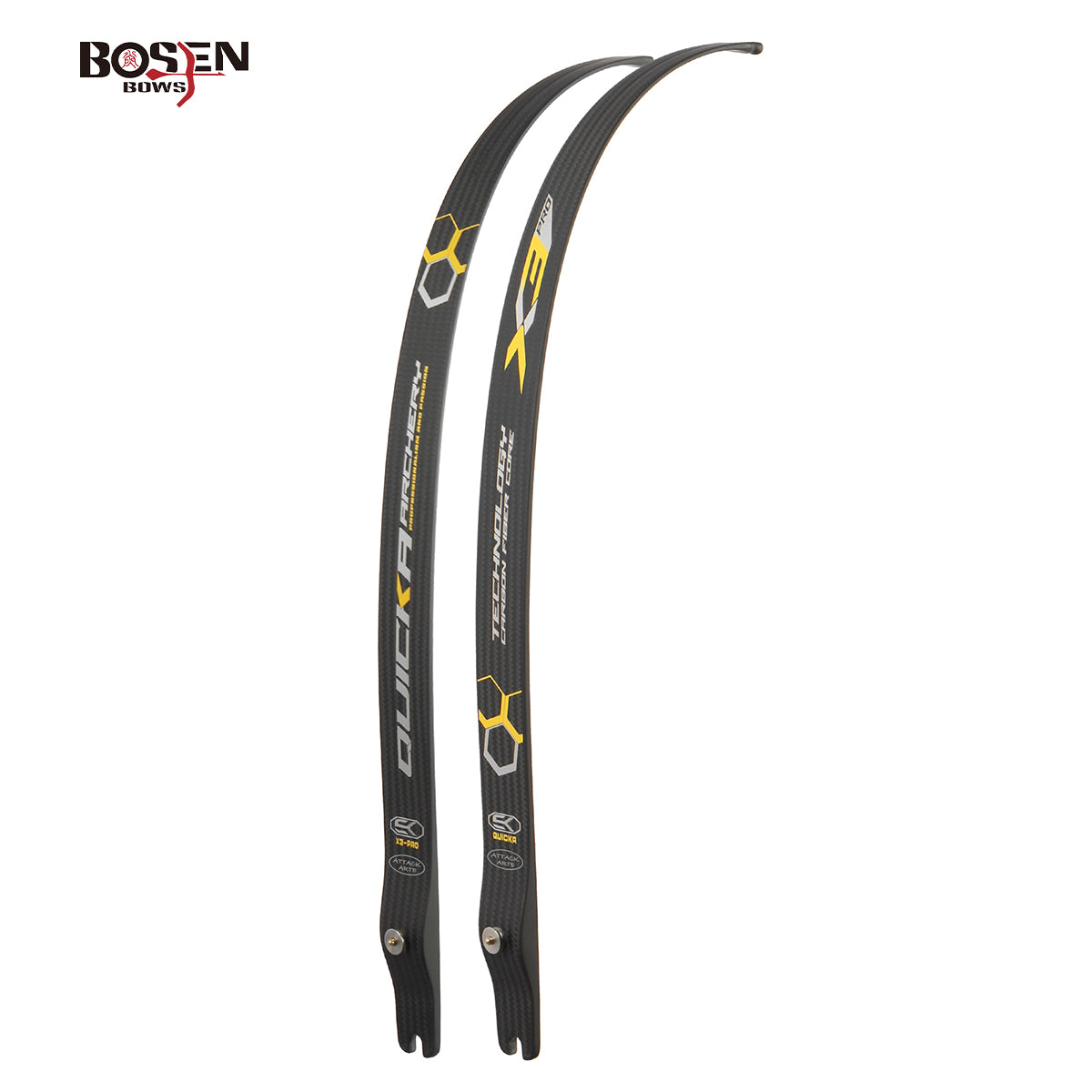 X3PRO / X3P Full Carbon Recurve Limbs | 99.9% Carbon | HT-HP Compression Molded | 68" M & 70" L Custom | ILF Metal Riser