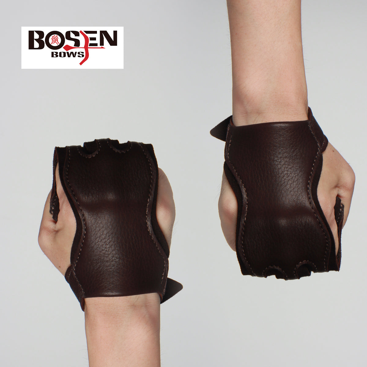 Bosen Pure Deerskin 3-Finger Archery Glove | S/M/L Sizes | Adjustable Velcro | Reinforced Anti-Slip Tips | Traditional Recurve Compound Longbow