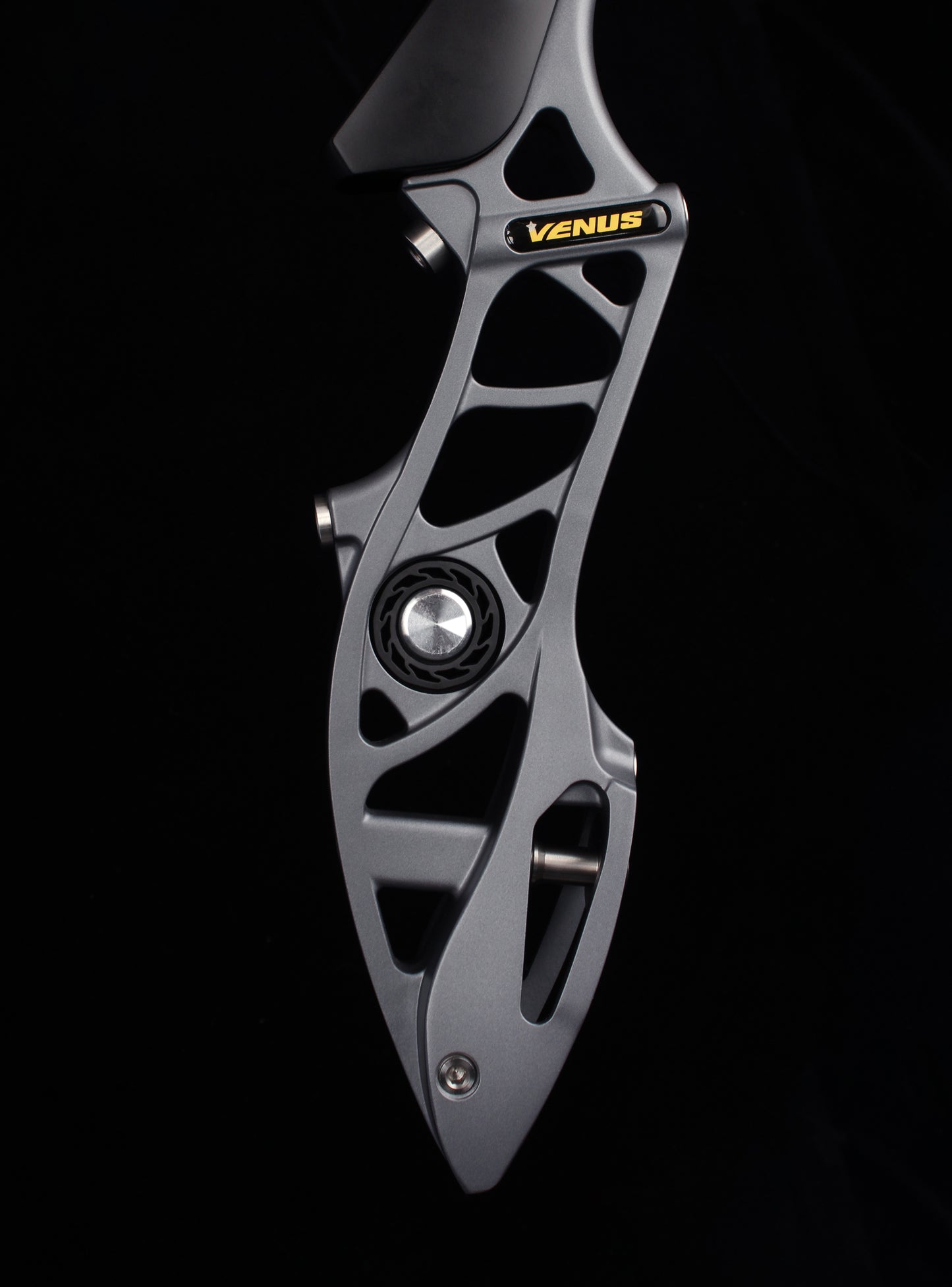 Bosen Venus 25" ILF Riser | Die-Cast Aluminum + CNC Rear | Target & Barebow | Harmonic Dampeners | Titanium Grey / Champagne Gold
