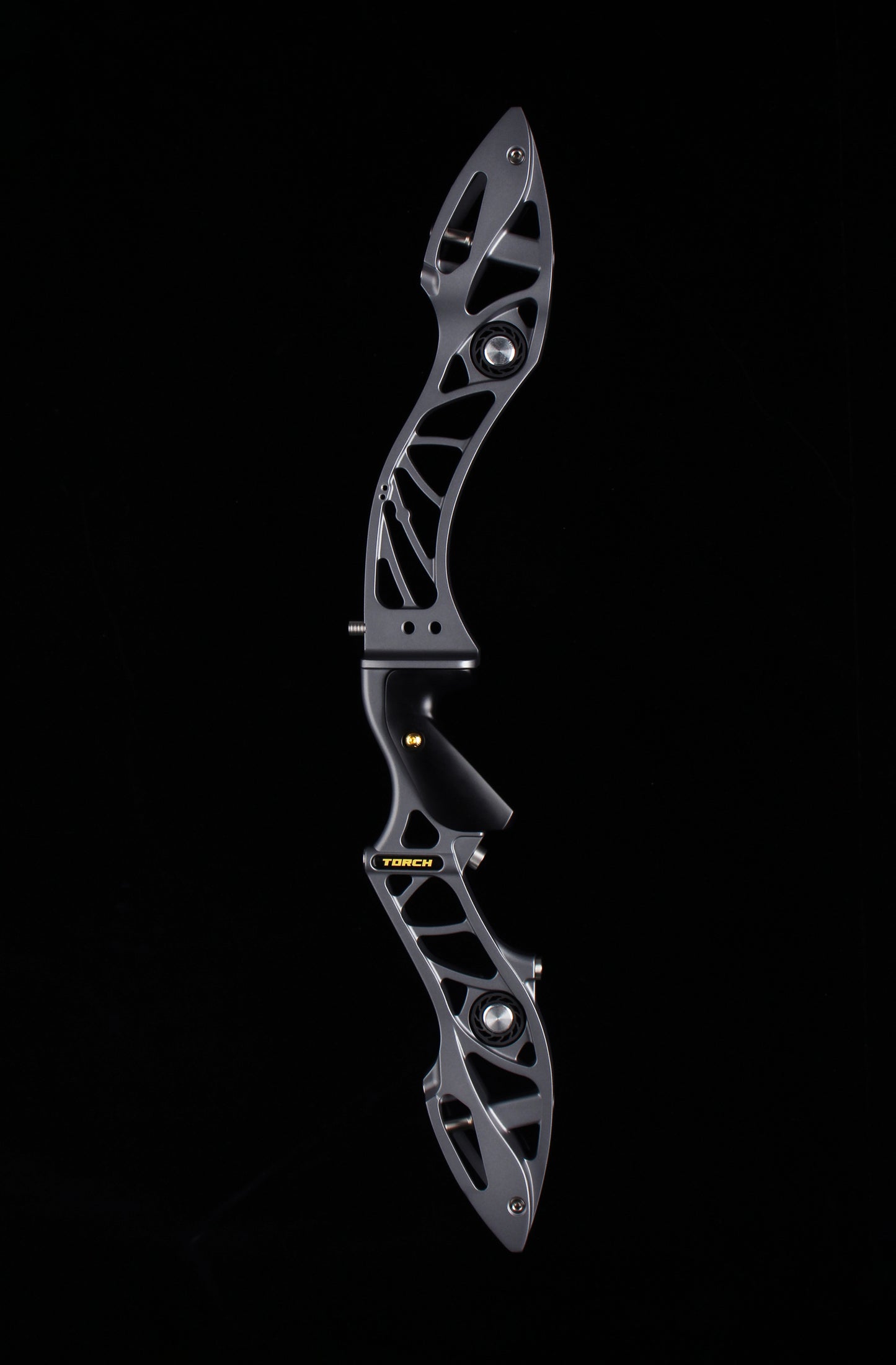 Bosen Venus 25" ILF Riser | Die-Cast Aluminum + CNC Rear | Target & Barebow | Harmonic Dampeners | Titanium Grey / Champagne Gold