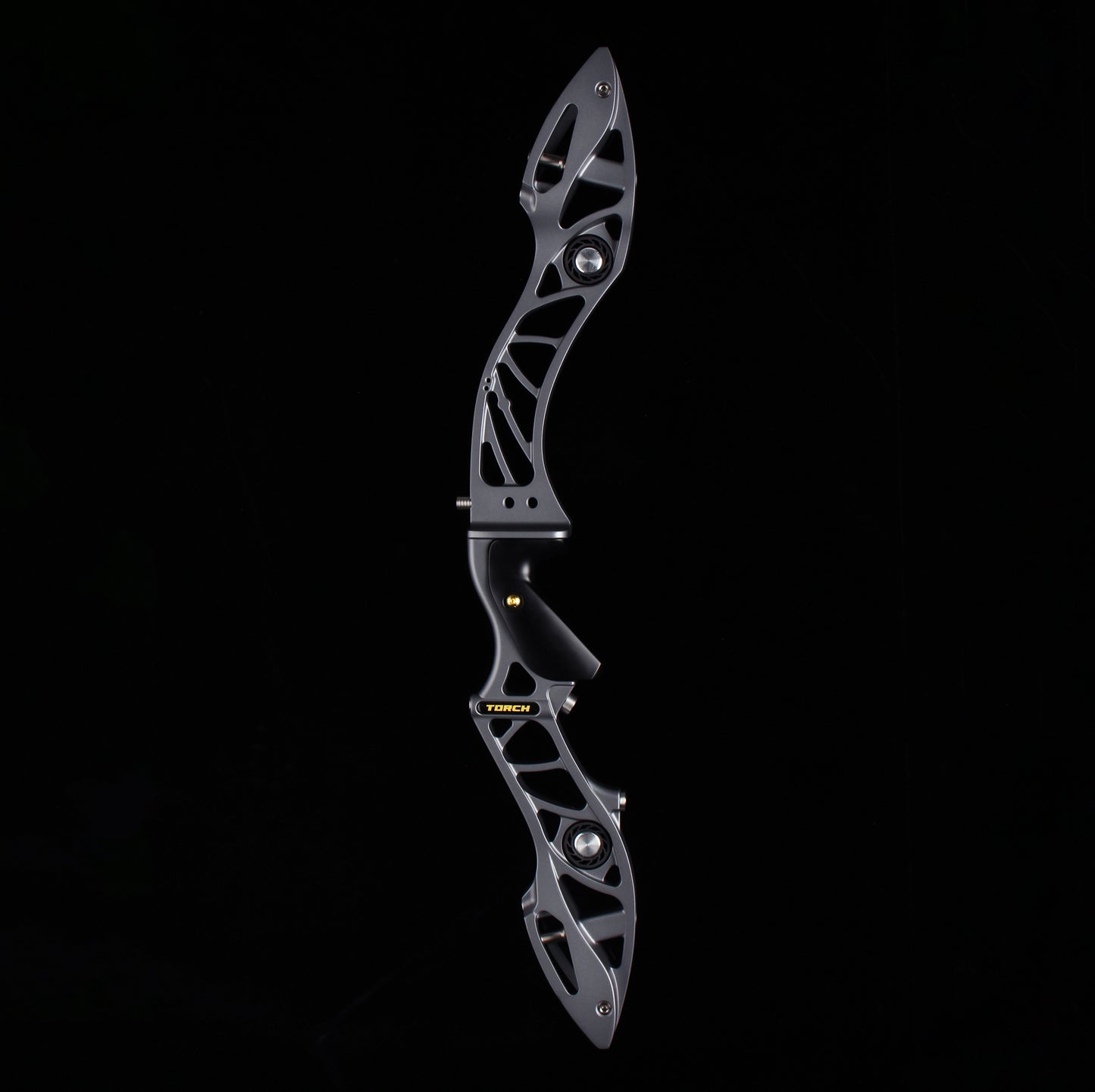 Bosen Venus 25" ILF Riser | Die-Cast Aluminum + CNC Rear | Target & Barebow | Harmonic Dampeners | Titanium Grey / Champagne Gold