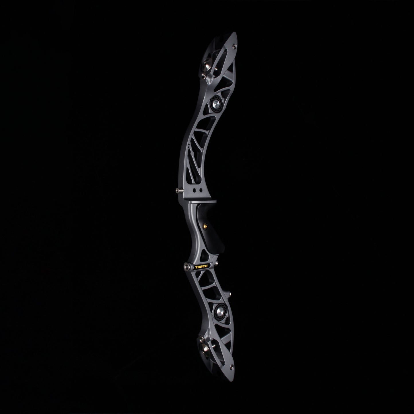 Bosen Venus 25" ILF Riser | Die-Cast Aluminum + CNC Rear | Target & Barebow | Harmonic Dampeners | Titanium Grey / Champagne Gold
