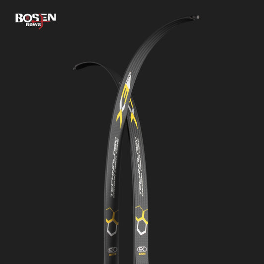 BOSEN ARCHERY X3PRO / X3P Full Carbon Recurve Limbs | 99.9% Carbon | HT-HP Compression Molded | 68" M & 70" L Custom | ILF Metal Riser