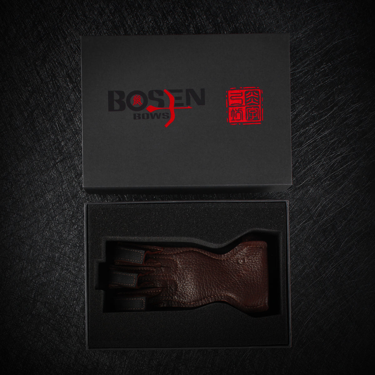 Bosen Pure Deerskin 3-Finger Archery Glove | S/M/L Sizes | Adjustable Velcro | Reinforced Anti-Slip Tips | Traditional Recurve Compound Longbow