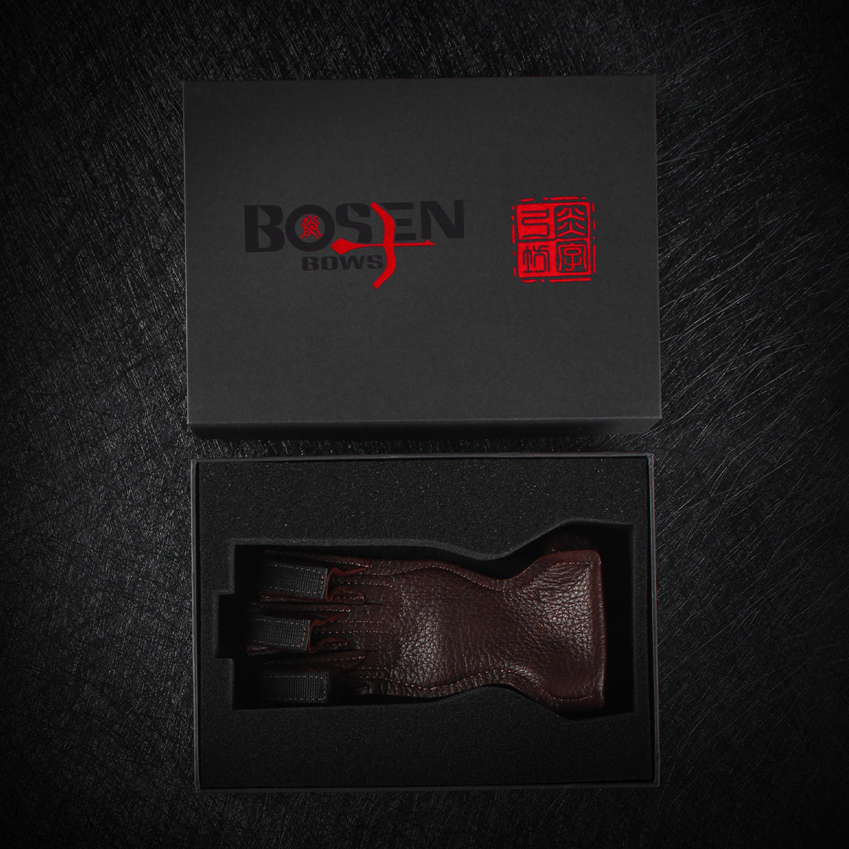 Bosen Pure Deerskin 3-Finger Archery Glove | S/M/L Sizes | Adjustable Velcro | Reinforced Anti-Slip Tips | Traditional Recurve Compound Longbow