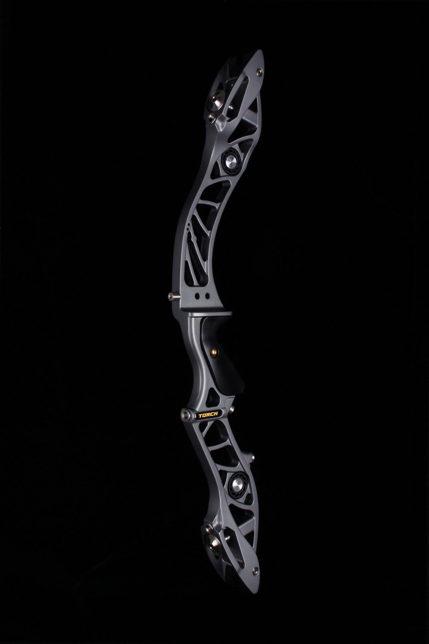 Bosen Venus 25" ILF Riser | Die-Cast Aluminum + CNC Rear | Target & Barebow | Harmonic Dampeners | Titanium Grey / Champagne Gold