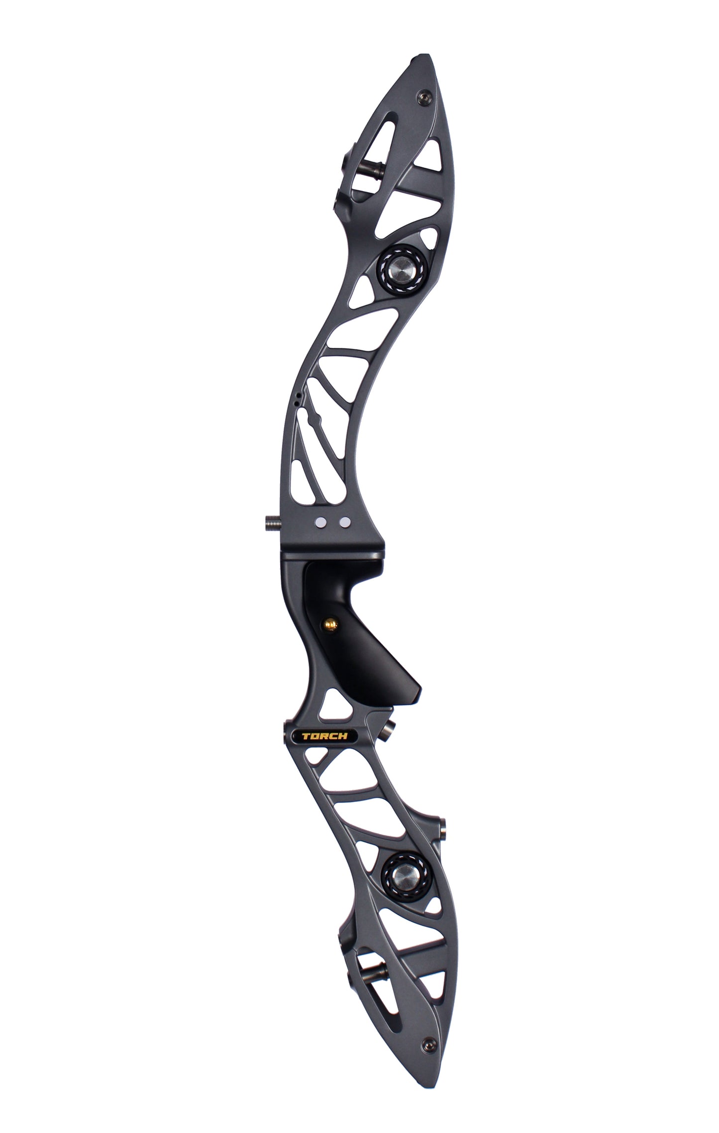 Bosen Venus 25" ILF Riser | Die-Cast Aluminum + CNC Rear | Target & Barebow | Harmonic Dampeners | Titanium Grey / Champagne Gold