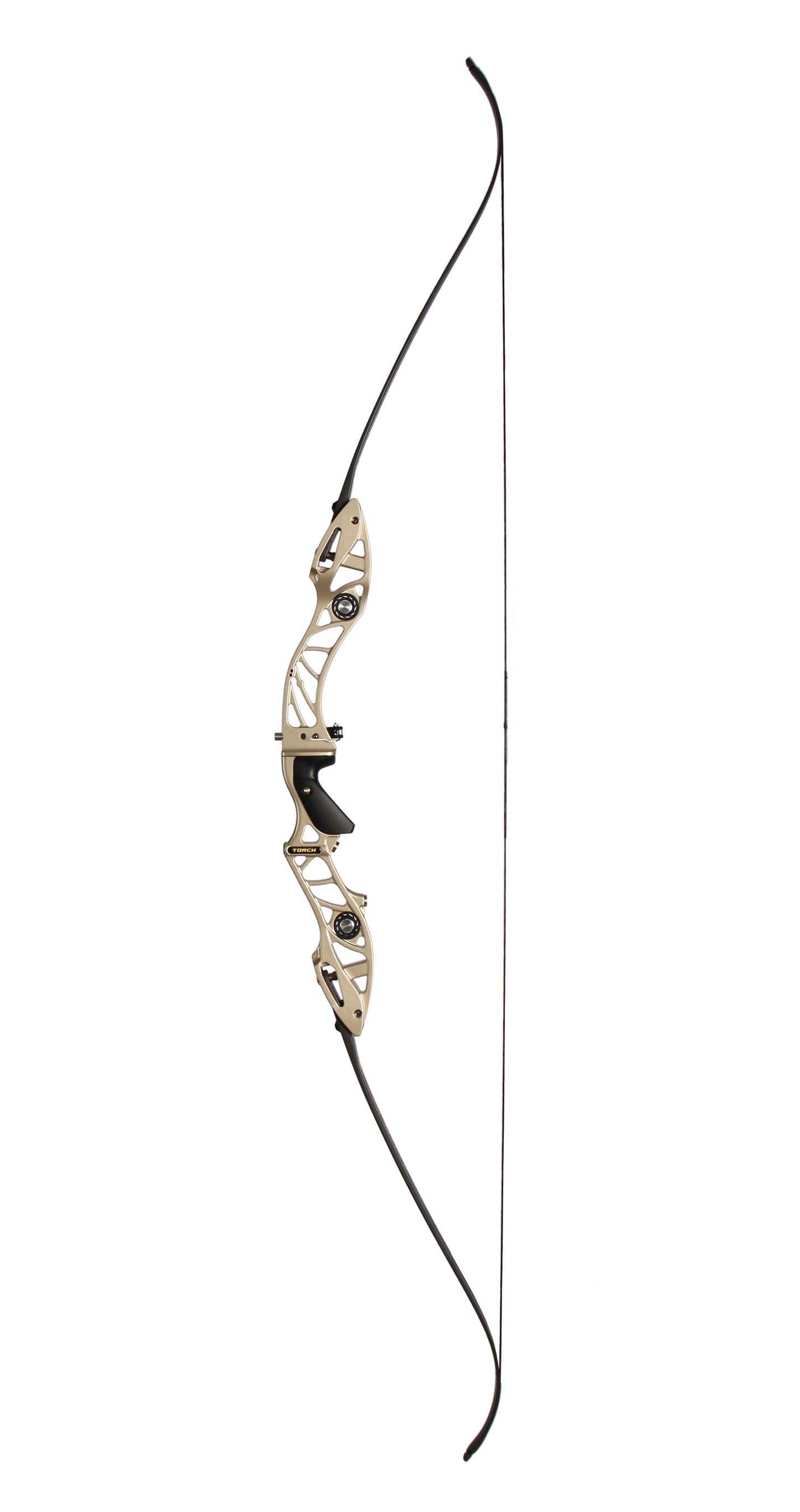 Bosen Venus 25" ILF Riser | Die-Cast Aluminum + CNC Rear | Target & Barebow | Harmonic Dampeners | Titanium Grey / Champagne Gold